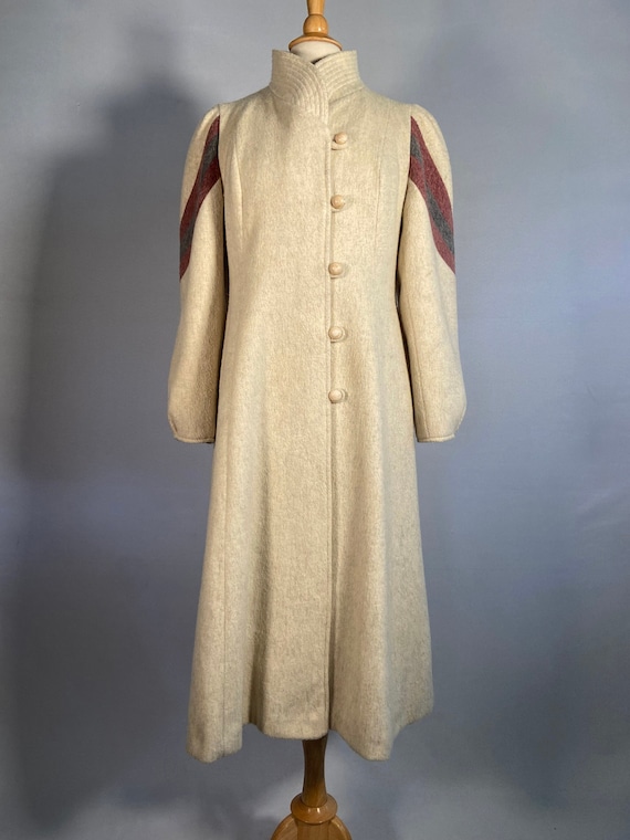 1970s Wool Art Deco Striped Coat
