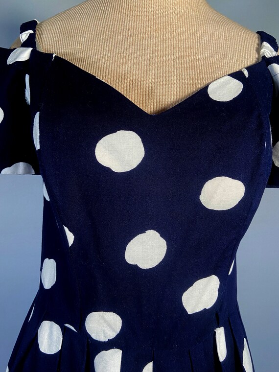 1980s Polka Dot Culotte Dress by Oops of Californ… - image 6