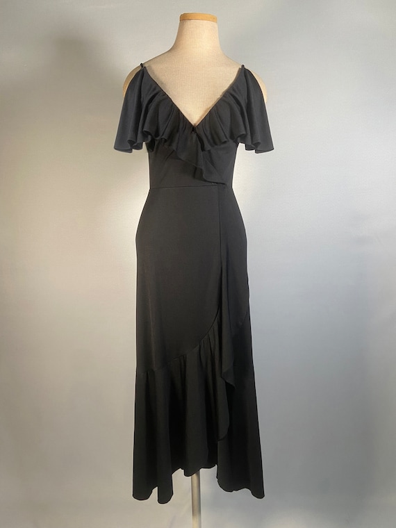 1970s Black Strapy Dress - Savvy by Emilio