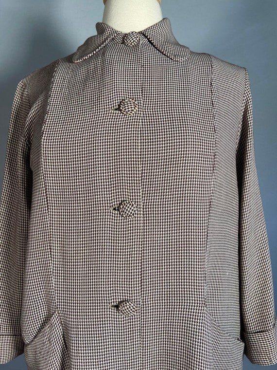 Early 1950s Rayon Houndstooth Jacket - image 6