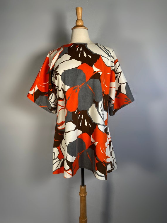 1960s Mod Floral Print Tunic