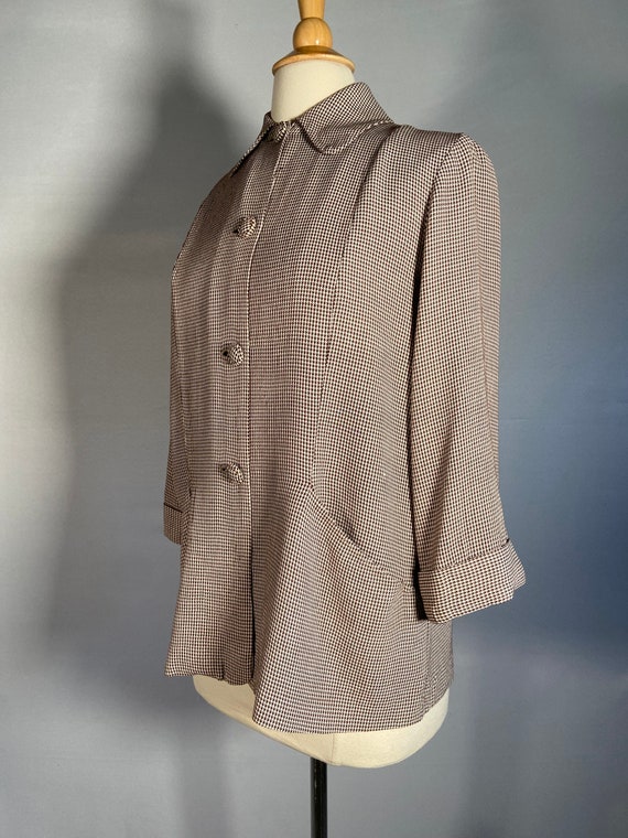 Early 1950s Rayon Houndstooth Jacket - image 3