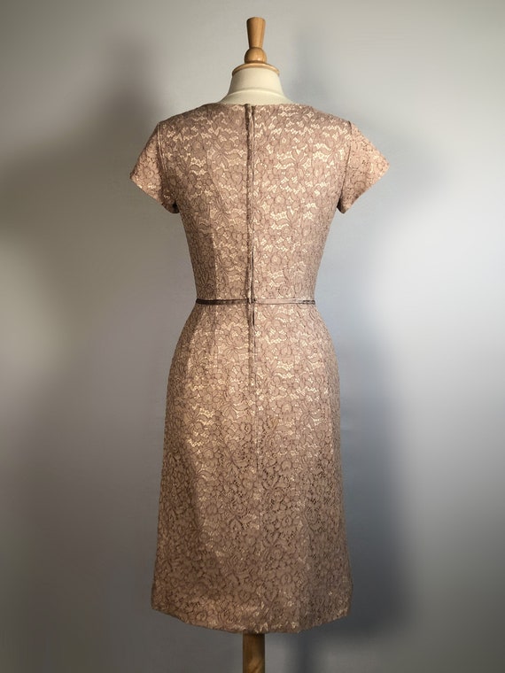 Early 1960s Beige Lace Dress and Jacket - image 3