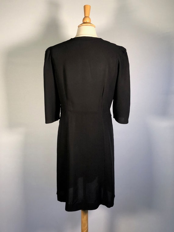 Early 40s Black Rayon & Sequin Dress - image 2