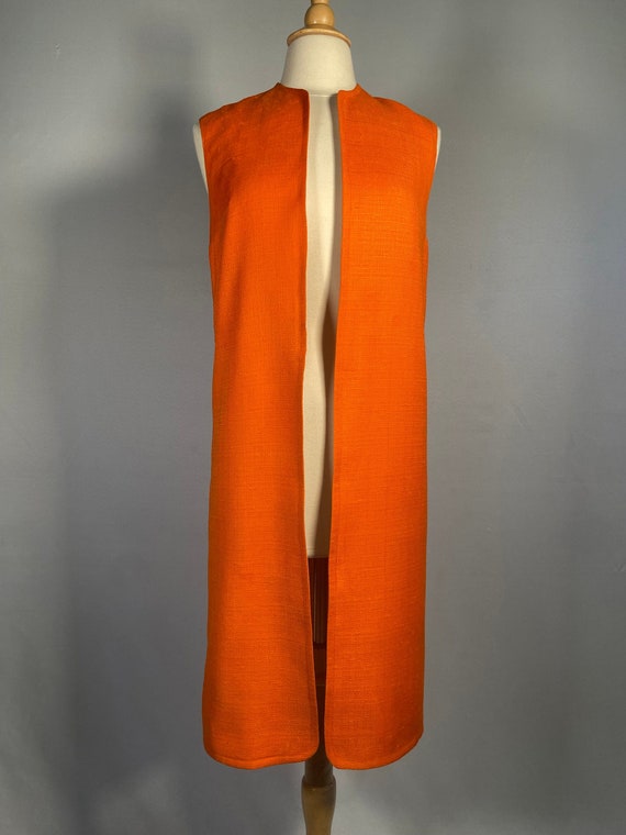 1960s Knee Length Orange Vest.
