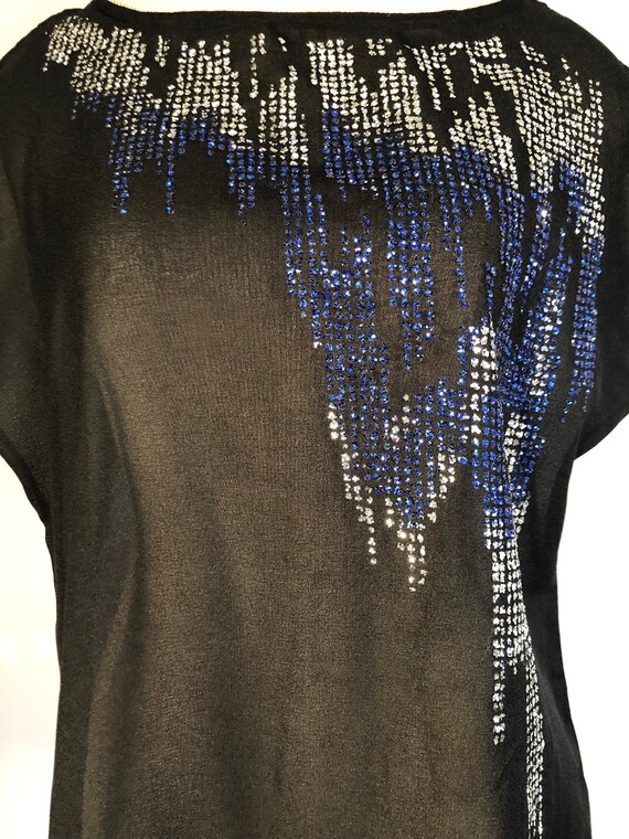 1970s Black Glitter Top by Rave Reviews - image 3