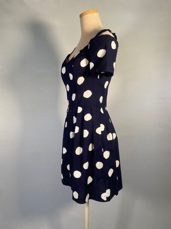 1980s Polka Dot Culotte Dress by Oops of Californ… - image 3