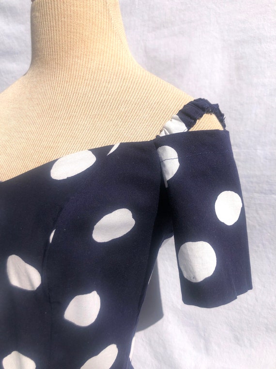 1980s Polka Dot Culotte Dress by Oops of Californ… - image 5