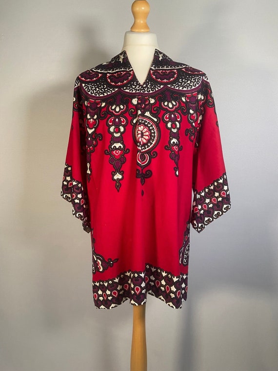 1980s Red and Black Dashiki by Hatari