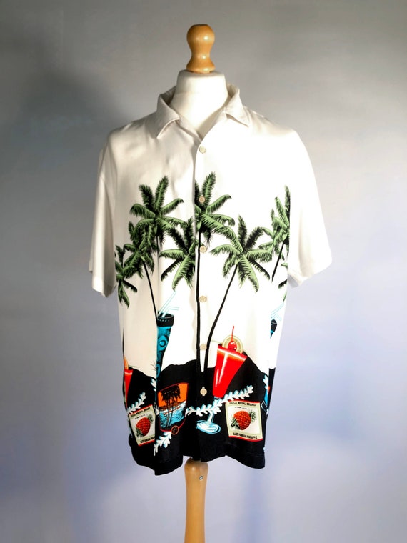1980s Cocktail Hawaiian Shirt by Cherokee Hawaiian