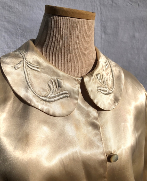 Late 1940s Rayon Satin Bed Jacket