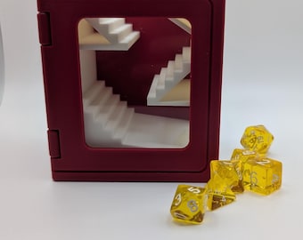 Personalized Spell Book Dice Tower with Viewing Window: RPG Tabletop Gaming