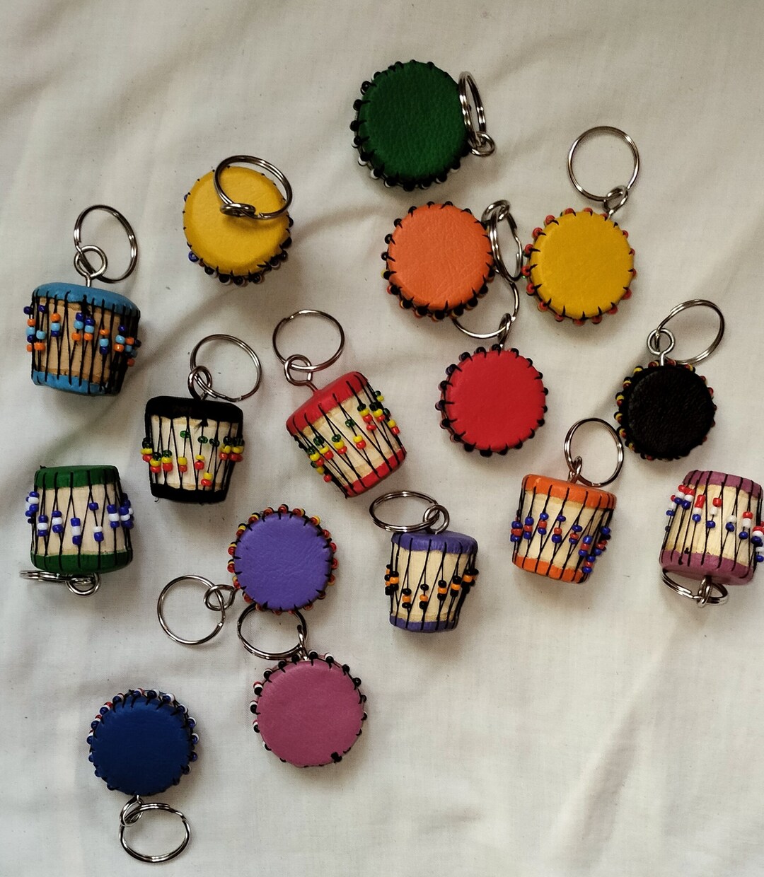 50 Wholesale Drum and Bead Keyring african Keyholderdrum Etsy