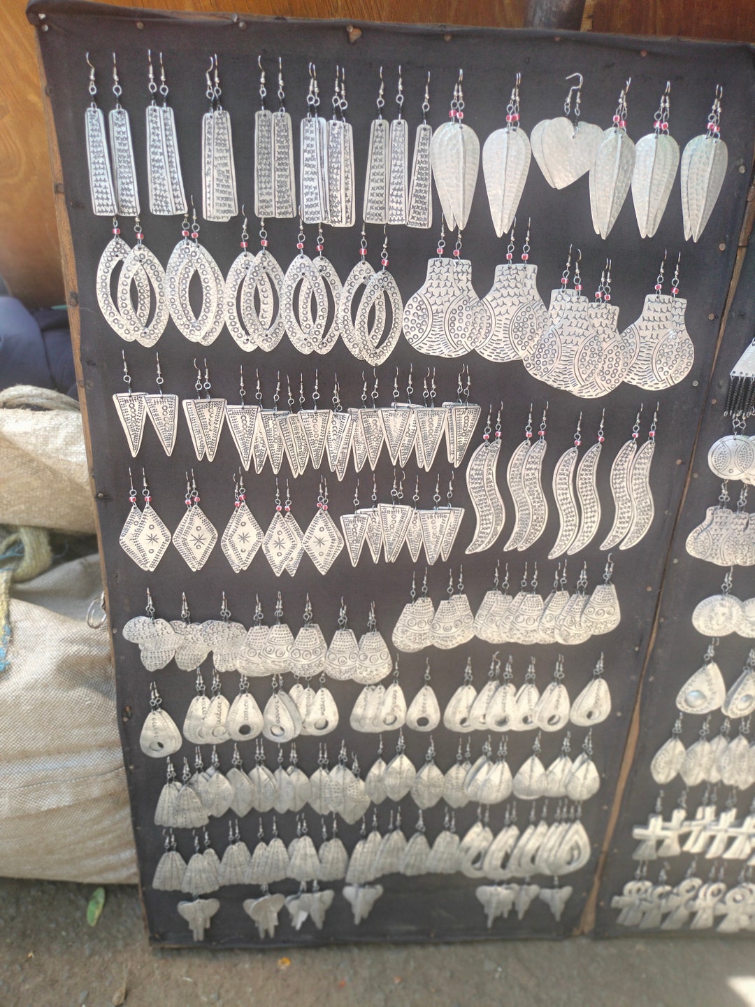 100 pairs aluminum and brass earrings, Assorted earrings,Wholesale African earrings, Kenyan earrings accessory