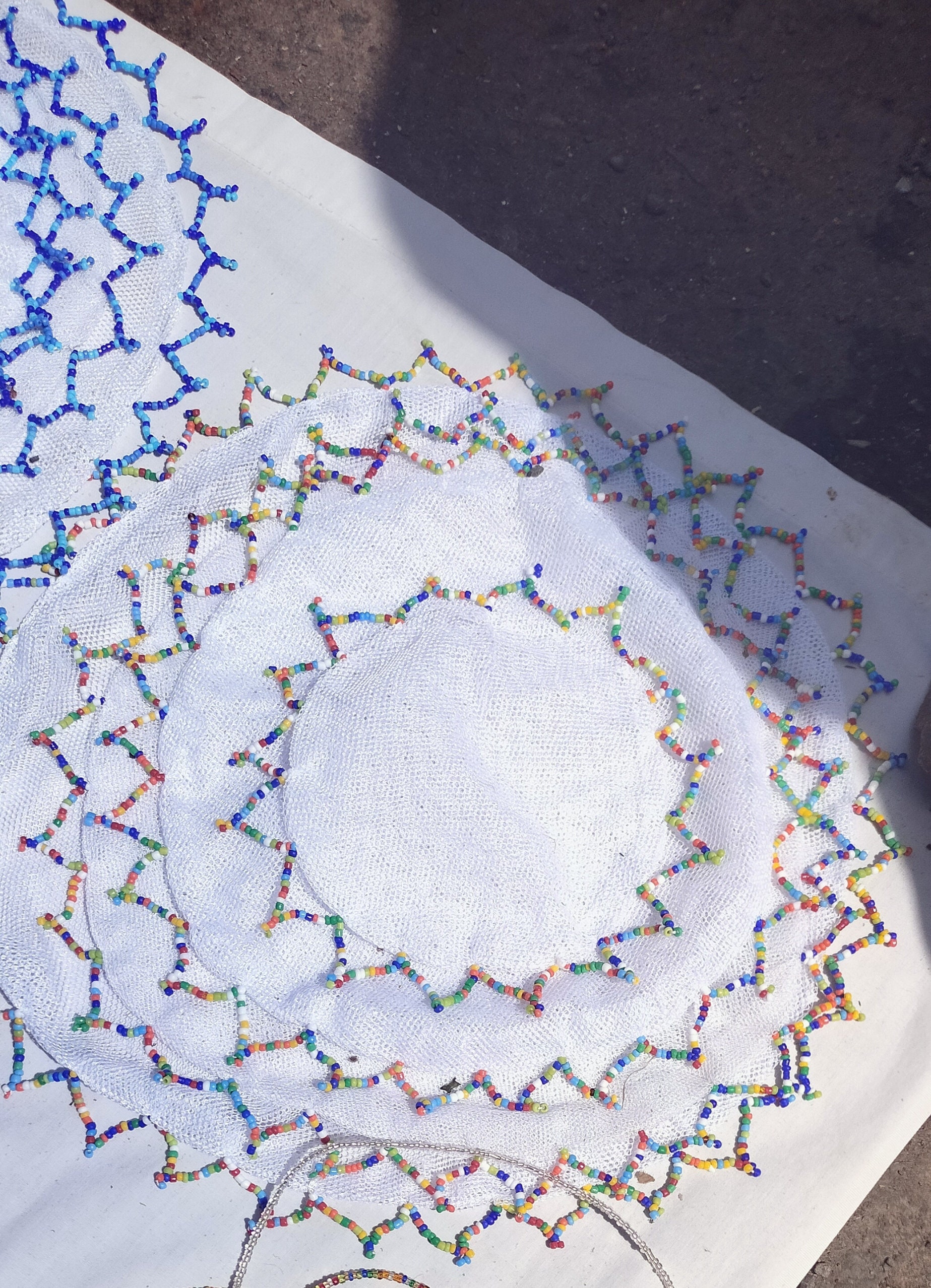 Set Beaded Food coversglass or jug or fruits coverbeaded net Etsy