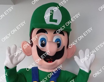 Luigi Green Plumber Mascot Costume Holiday Christmas - Free Shipping