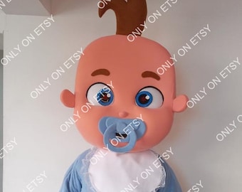 Baby Boy Reveal ENVÍO GRATIS Disfraz de mascota Disfraz de mascota de dibujos animados Fiesta profesional Cumpleaños Navidad - Envío gratis