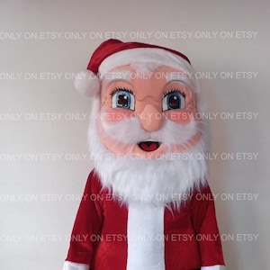 Papá Noel ENVÍO GRATIS Traje de mascota de Santa Navidad Traje de mascota de dibujos animados Fiesta profesional Cumpleaños Navidad
