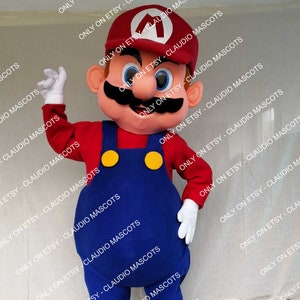 Mario Red Plumber FREE SHIPPING Mascot Costume Holiday Christmas Party