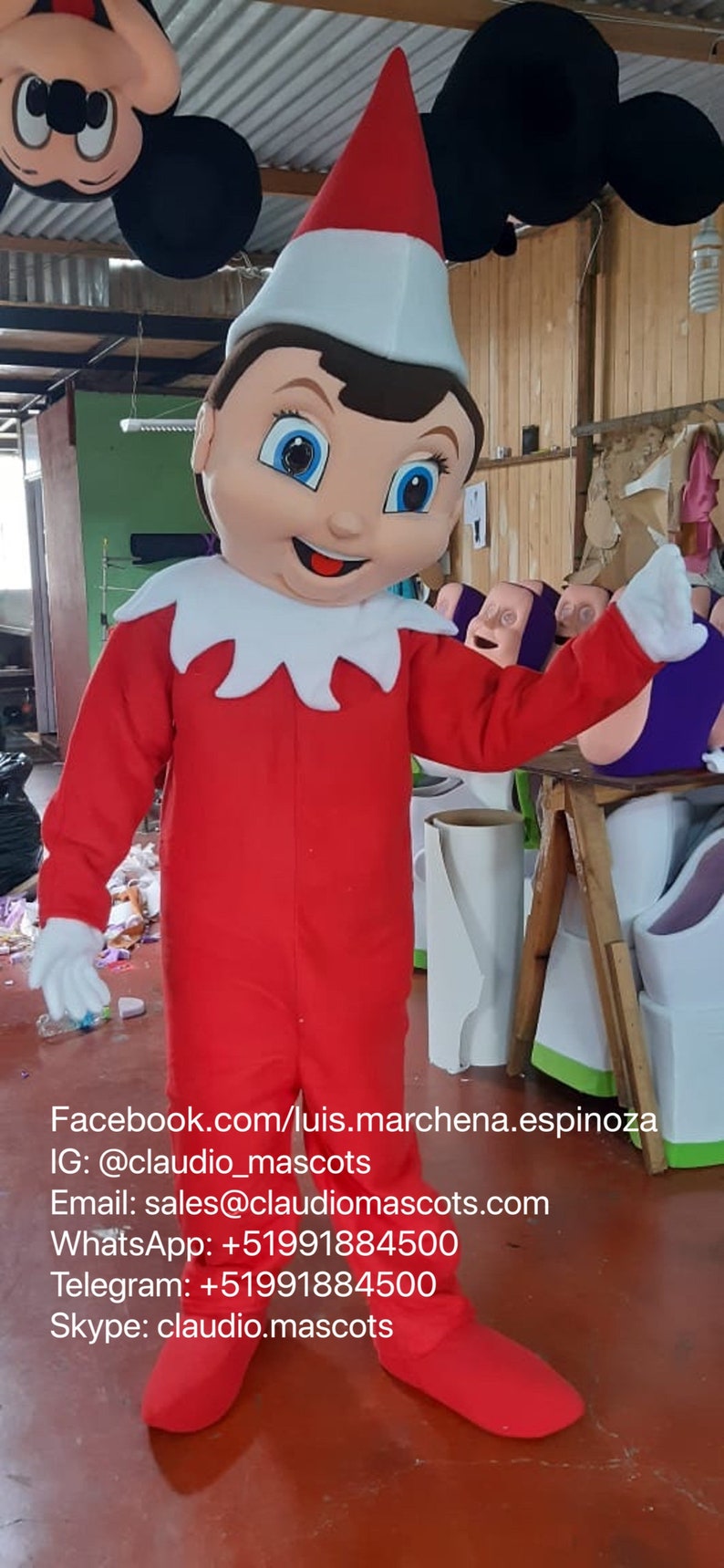 Elf Shelf Mascot Costume Adult Cartoon Character Costume for Etsy