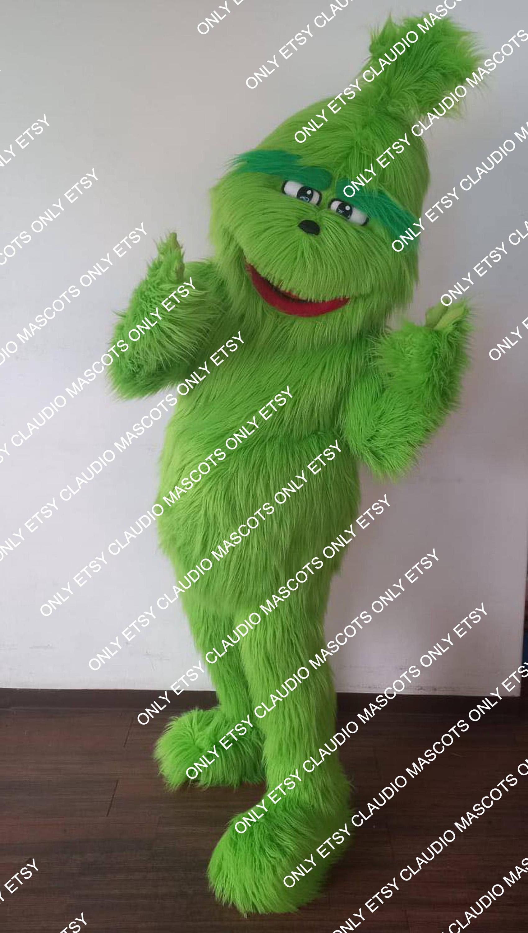 Grinch Green  FREE SHIPPING Monster Christmas Grinch  Mascot Costume Cartoon Mascot Costume Professional Holiday Birthday Christmas