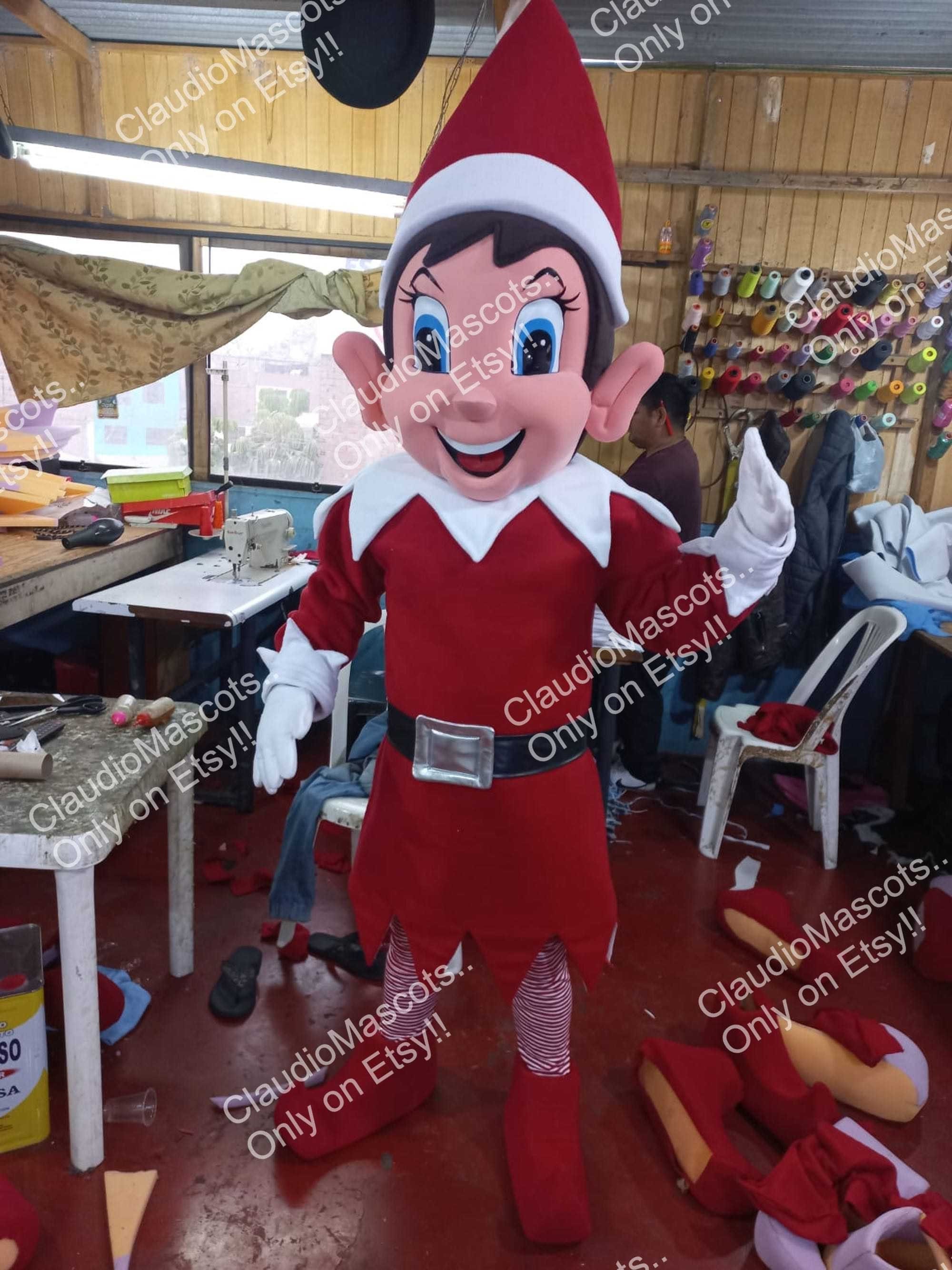 Elf Shelf Mascot Costume Holiday Christmas Free Shipping Etsy