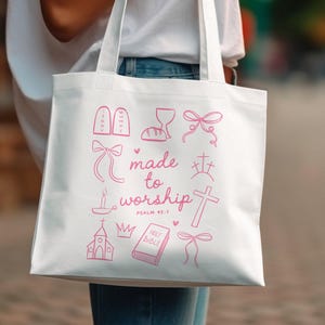 Made To Worship SVG PNG Christian Shirt png Coquette Bow png Bible Verse Shirt Sublimation Design Religious SVG Religious Shirt Easter Png image 10