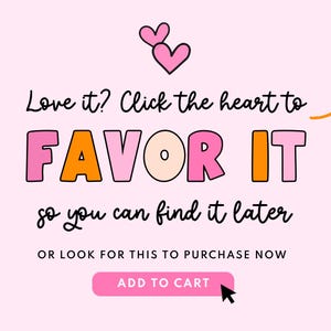 Pink Love It Favor It Click Heart Add to Cart Trendy Wall Art Decor