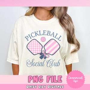 Women's Pickleball Social Club T-Shirt PNG File, Cute Sports Club Graphic Tee Design, Commercial Use, Digital Download