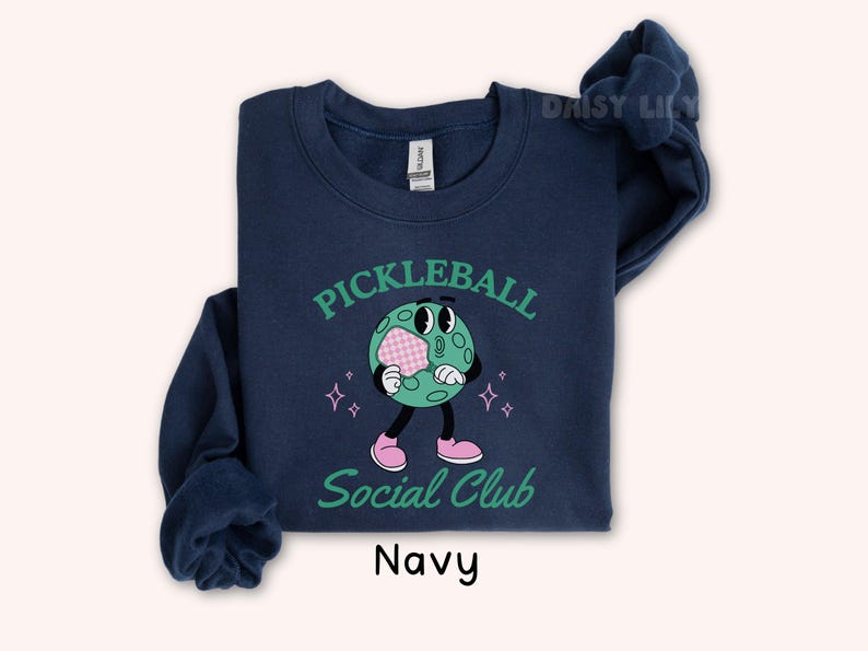 Pickleball-skjorta PNG Social Club png Preppy Sweatshirt Sublimeringsdesign Pickle Ball Paddle Clipart Rolig Pickleball png Digital nedladdning bild 5