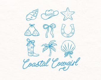 Kustcowgirl png kokettskjorta png, söt strand png, western t-shirt png, strandcowgirlskjorta, png - söt sommarskjortadesign