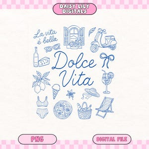 La Dolce Vita PNG Italian Tshirt png European Summer png Euro Summer png Trendy Italy png La Vita a Bella Png Sublimation Design for Shirt