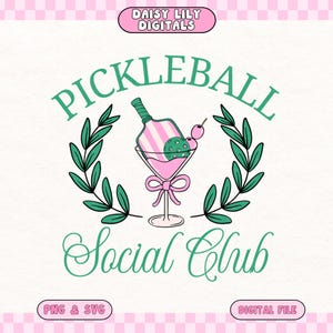 Pickleball Png Social Club Png Preppy Coquette Png Pickleball Spieler Pickleball Design Girls Club Png Trendy TShirt Design Cocktail Club