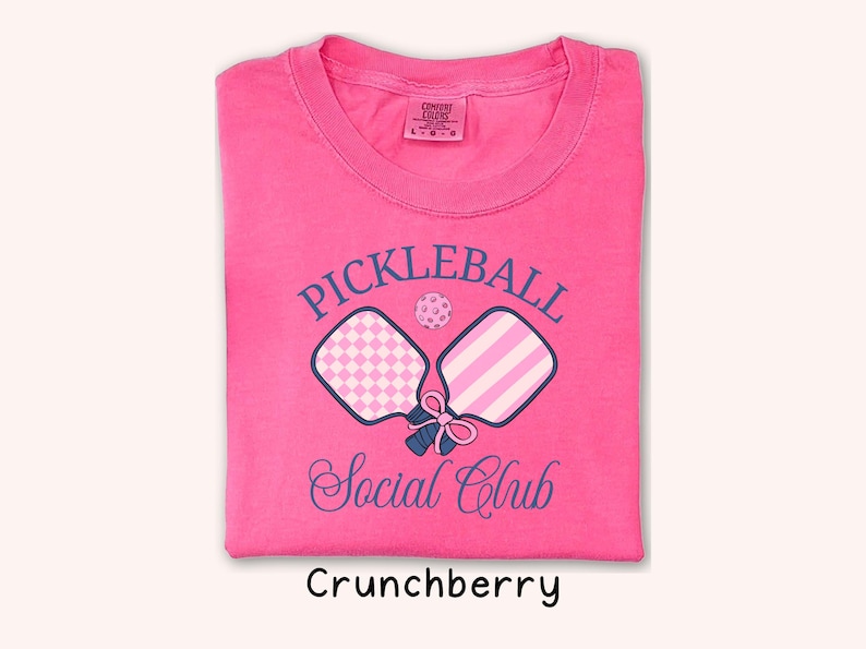 Pickleball Social Club Pink T-Shirt, Women's Sports Tee, Casual Athletic Apparel, Gift for Pickleball Lovers