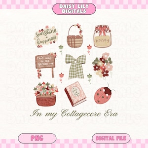 Cottagecore floreale PNG Autunno Png Fiori autunnali Design a sublimazione Stampa botanica Download digitale Design della natura per maglietta Cottage Core Art immagine 1