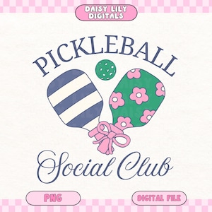 Pickleball Social Club PNG Pickleball png Preppy png Pickleball-skjorta png Söt kokett png Trendig sportskjortadesign för kvinnor sublimering
