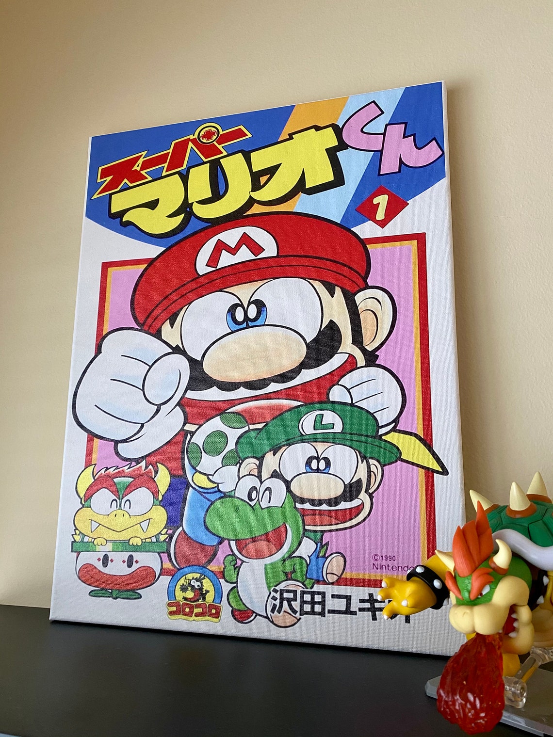 SUPER MARIO BROS Art Japanese Mario Canvas Super Nintendo Art | Etsy