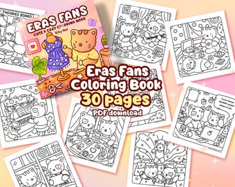 Pages de coloriage Eras Fans | Audacieuses et faciles | Téléchargement instantané PDF - Livre de coloriage à imprimer