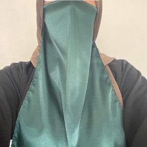 Elastic Satin-Silk half niqab (choose colour)