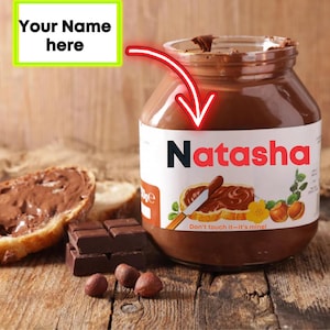 Customized Nutella name Spread Label STICKER |Nutella gift Custom Name Label | Customized Jar| Birthday nutella Birthday Gift