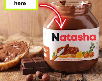 Customized Nutella name Spread Label STICKER |Nutella gift Custom Name Label | Customized Jar| Birthday nutella Birthday Gift