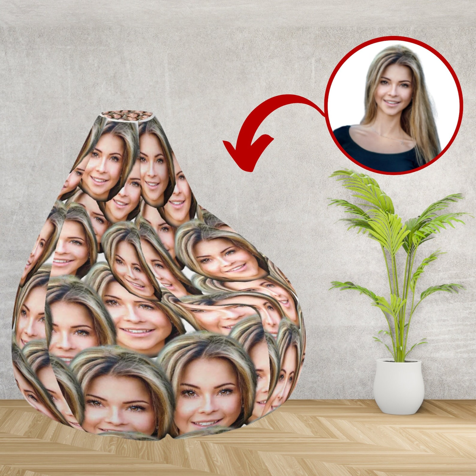 Personalized Bean Bag Chair Custom Face Bean Bag for Kids & Adults Customized Bean Bag With