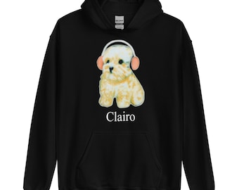 Clairo Dog Hoodie – Cute Dog With Headphones Graphic, Indie Music