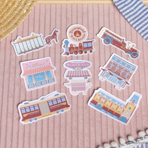 Main Street Sticker Pack (8pc) | Disneyland Inspired Disney Park Themed Bundle | Waterproof Glossy Matte Vinyl Die Cut Stickers