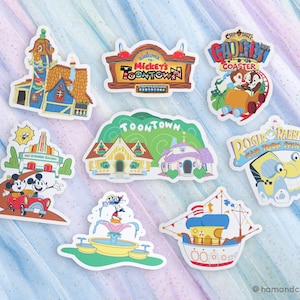Toontown (8pc) | Disneyland Inspired Castle Disney Park Themed Bundle | Waterproof Water Bottle Laptop Decals Die Cut Stickers