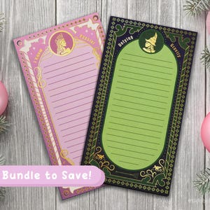 Wicked Elphaba Glinda Notepad Bundle Set | To Do Check List Notepad | Cute Desk Accessories
