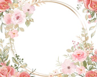 Blank Pink Flower card