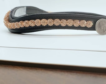 Rose Gold Pavé Browband - curved browband - diamond browband - bling browband - cluster browband - bling browband for horse - custom bridle