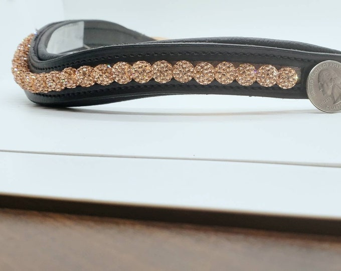 Rose Gold Pavé Browband - curved browband - diamond browband - bling browband - cluster browband - bling browband for horse - custom bridle