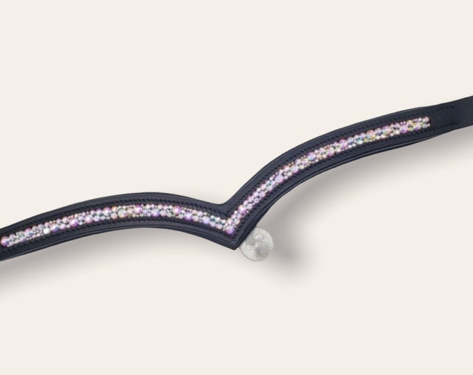 Horse brow band - dressage browband - browbands with bling - V browband - custom browband - unicorn browband - headstall - dressage - horse